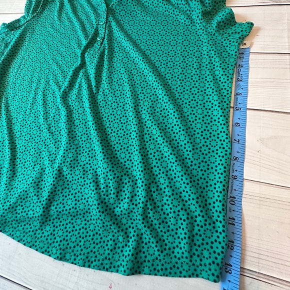 Liz Claiborne Green Flutter Sleeve Top Relaxed Fit Summer Office Church School - Picture 4 of 7